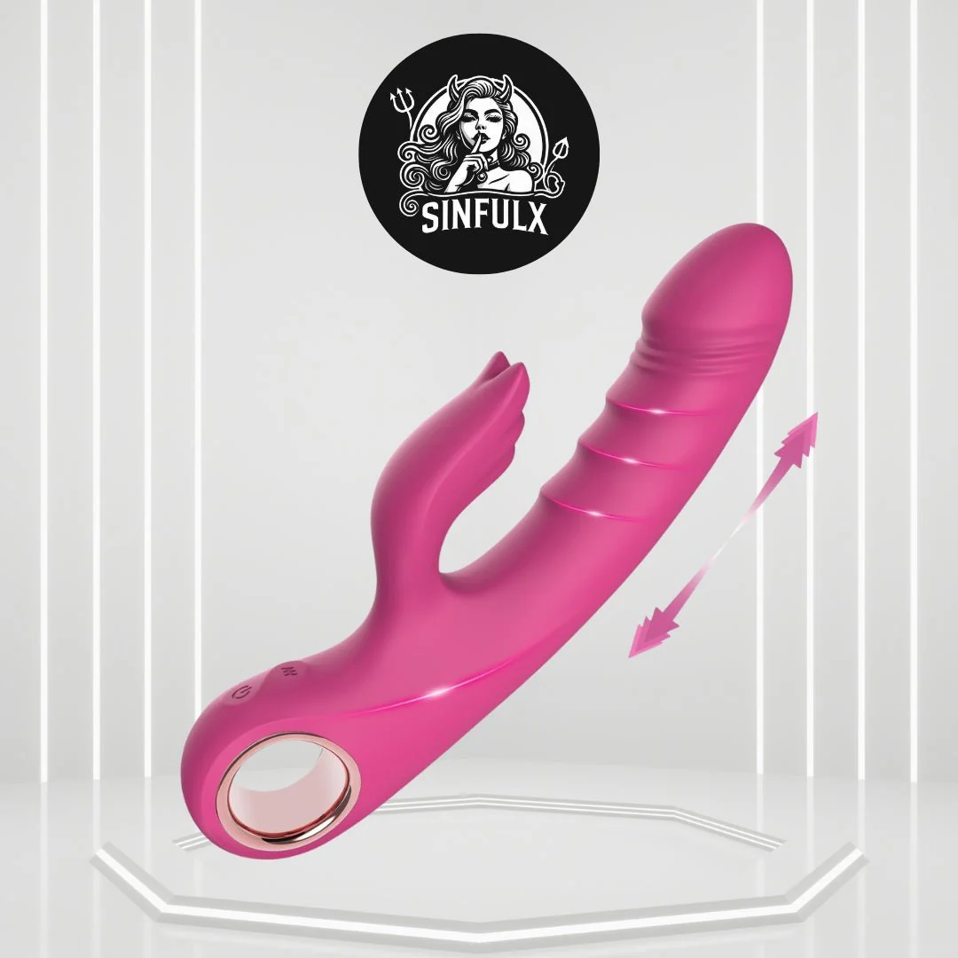 PulseNexa Thrusting Rabbit Vibrator 3 Thrust 10 Modes Silicone