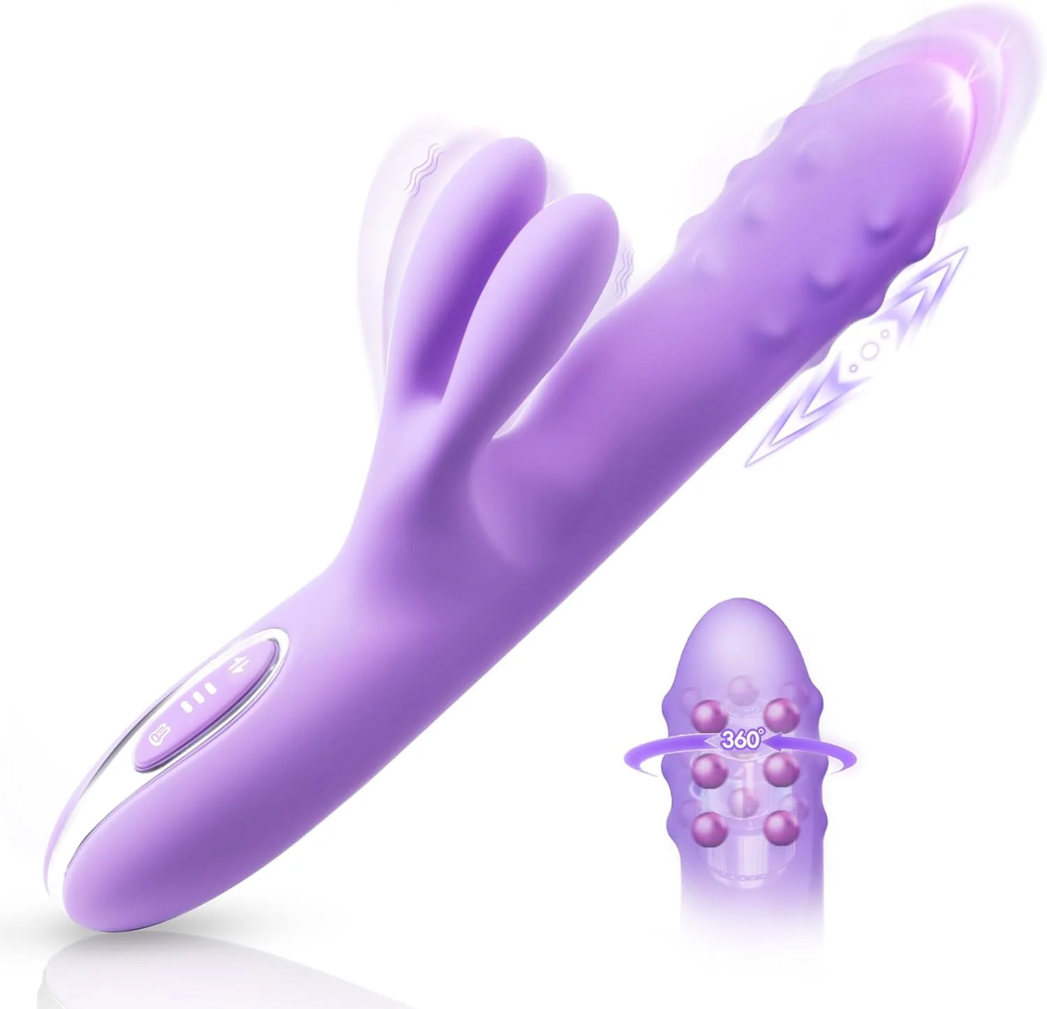 OrbitBead 360° Beads Thrusting Rabbit Vibrator 10 Modes Silicone