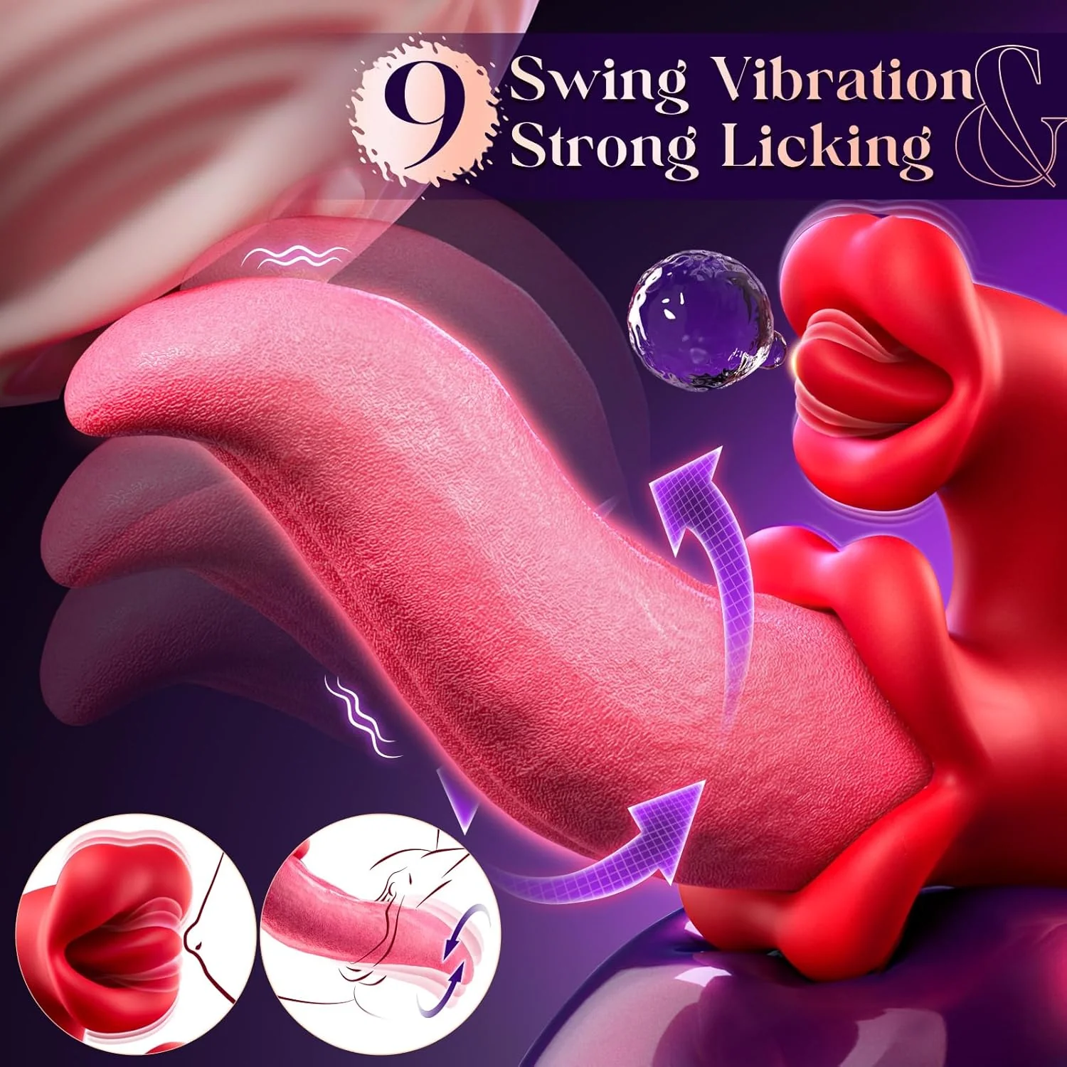 ElyraSwing Tongue Rabbit Vibrator 9 Modes G-Spot Toy - Image 3