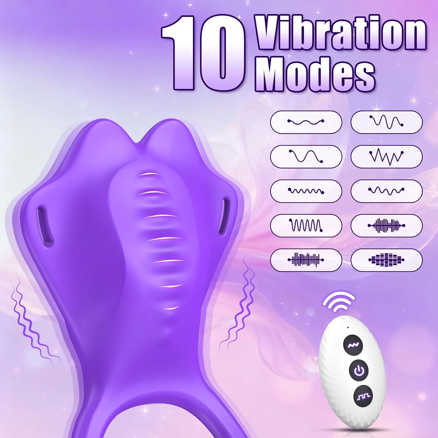 SyncEase Wearable Cock Ring Clit Stimulator Remote 10 Modes - Image 3
