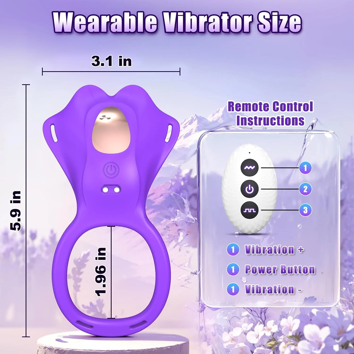 SyncEase Wearable Cock Ring Clit Stimulator Remote 10 Modes - Image 6